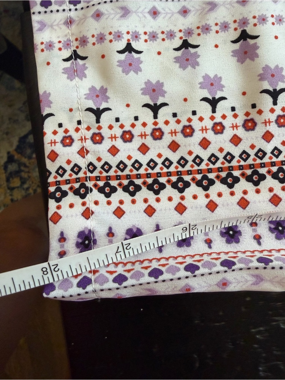 SHEIN White & Lavender Printed Wide-Leg Pants - Picture 4 of 4
